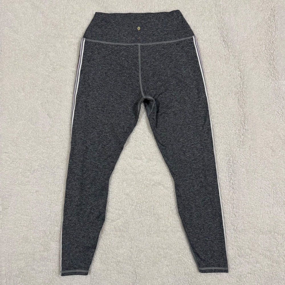 Spiritual Gangster High Waist Stripe Leggings Heather Grey Medium Yoga Athletic - Picture 4 of 11